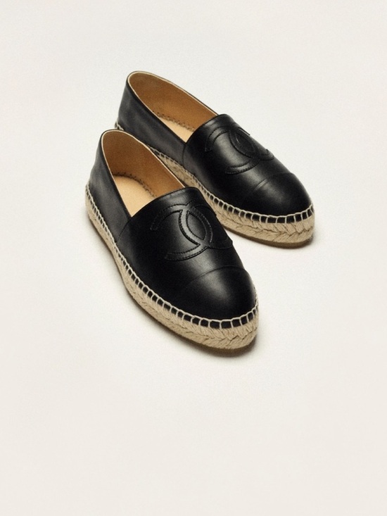 CHANEL Shoes - Chanel Black Leather Espadrilles